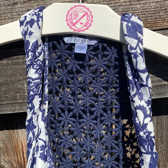 Guess crochet lace back handkerchief hem dress - Picture 4 of 15